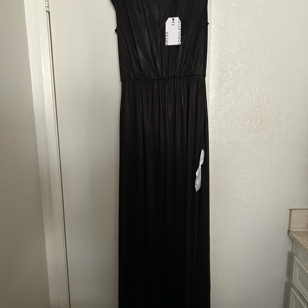 NWT  Dress the Population Black Maxi Dress Great for a PROM or WEDDING